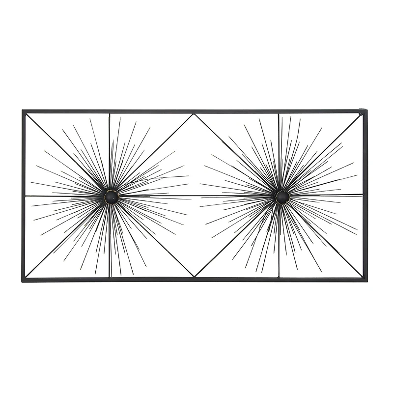Black Starburst Twins Metal Wall Art