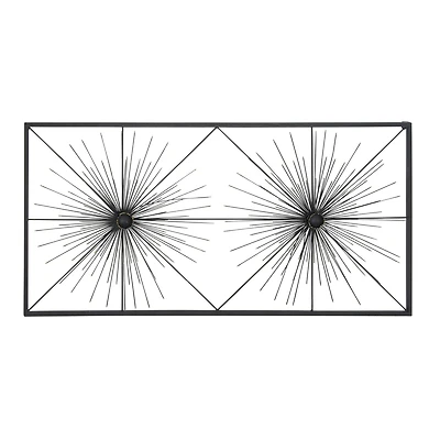 Black Starburst Twins Metal Wall Art