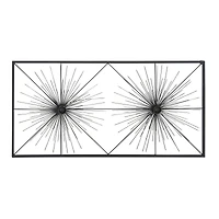 Black Starburst Twins Metal Wall Art