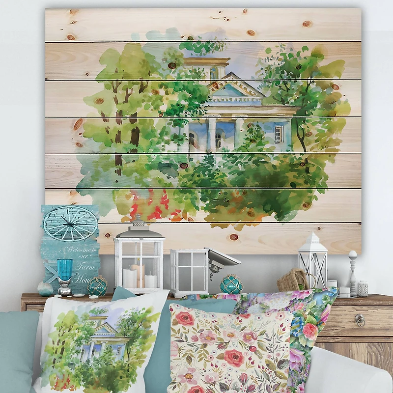 Designart - White House In The Woods