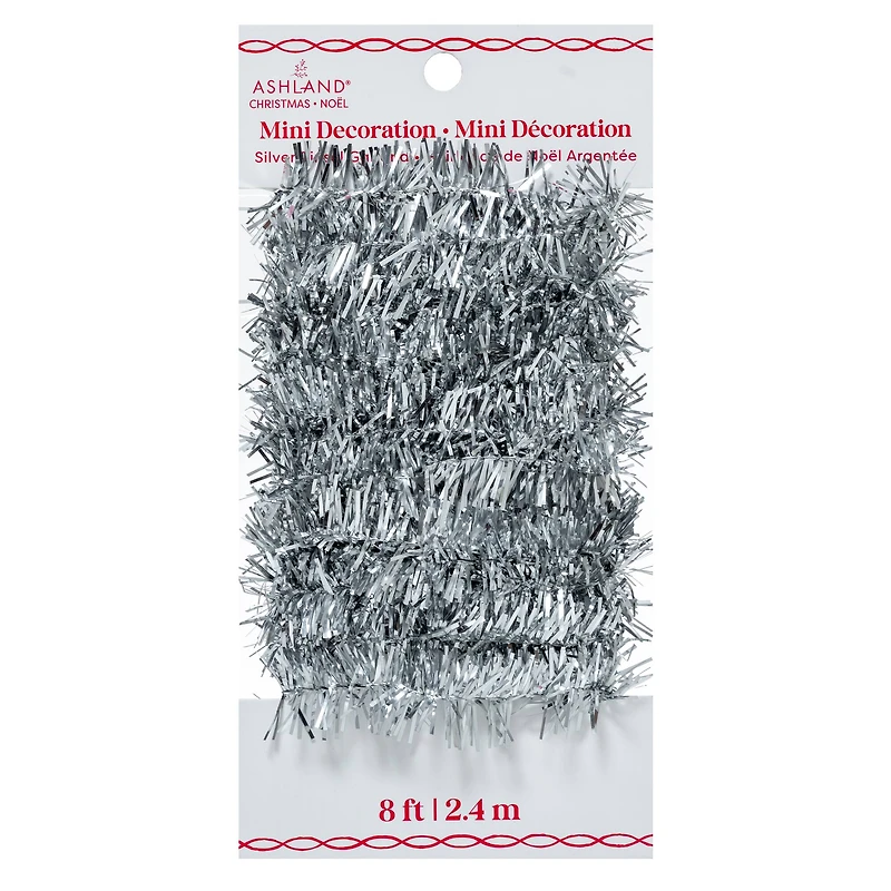 8ft. Mini Silver Tinsel Garland by Ashland®