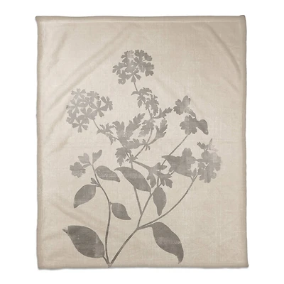 Neutral Distressed Florals 50" x 60" Coral Fleece Blanket