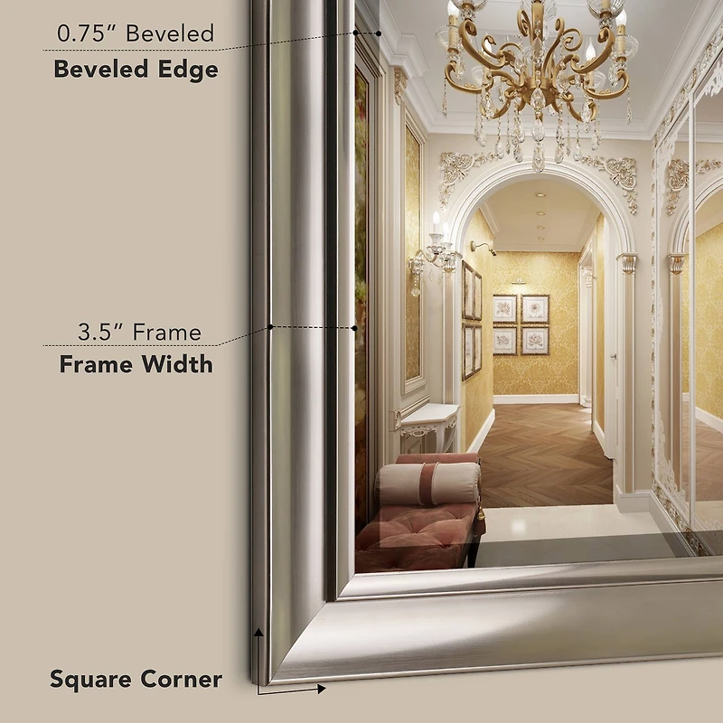 Head West Brushed Nickel Framed Wall Mirror - 35" x 29"