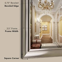 Head West Brushed Nickel Framed Wall Mirror - 35" x 29"