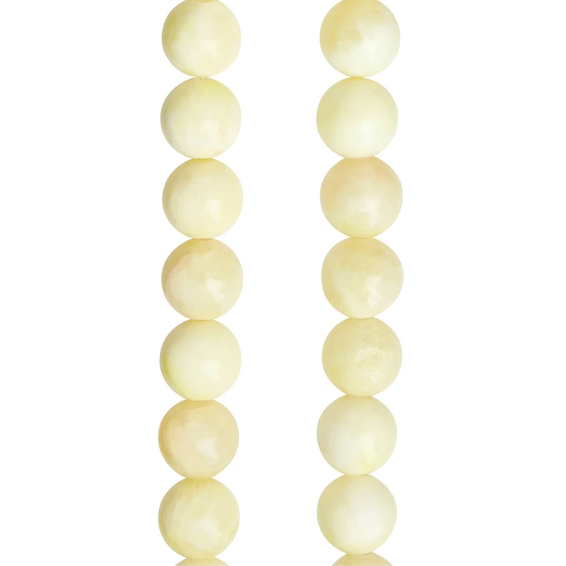 12 Pack: Cream Dyed Quartzite Round Beads, 10mm by Bead Landing™