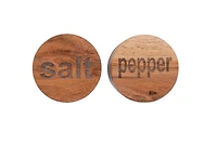 Hello Honey® Black & White Marble Salt & Pepper Pots with Wood Lids Set