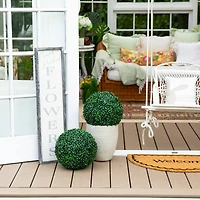 12in. UV Resistant Artificial Boxwood Ball (Indoor/Outdoor) - Set of 2