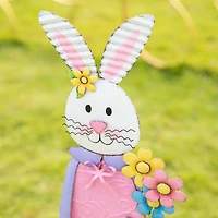 Glitzhome® 36" Easter Bunny Girl Metal Décor