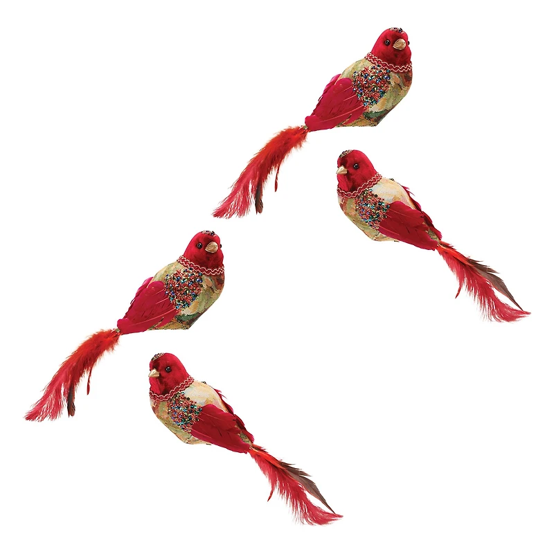 Jeweled Tapestry Bird Clip, 2 Pack of 2