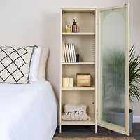 Hello Honey® Solstice 5ft. Tall Metal Accent Cabinet with Arched Glass Door