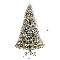 9ft. Pre-Lit Flocked Vermont Mixed Pine Artificial Christmas Tree, Clear LED Lights