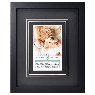 Expressions™ 4" x 6" Black Frame with Double Mat by Studio Décor®