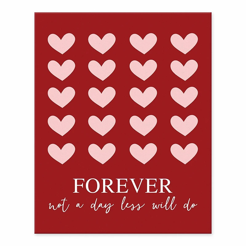 Forever, Not a Day Less with Hearts Tabletop Canvas Art