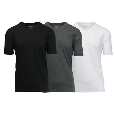 Galaxy by Harvic Men's Short Sleeve V-Neck T-Shirt 3 Pack