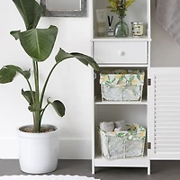 DII® Antique White Chicken Wire Baskets with Lemon Print Liners