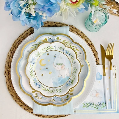 Kate Aspen® 7" Blue Elephant Baby Shower Premium Paper Plates, 16ct.
