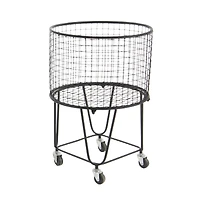 CosmoLiving by Cosmopolitan 24" Black Industrial Metal Storage Cart
