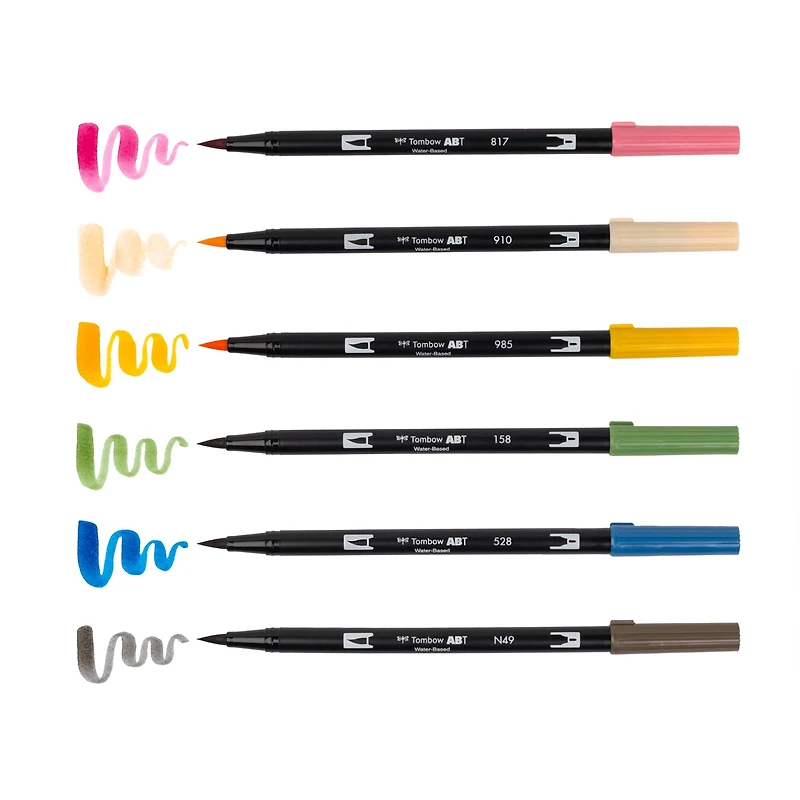 Tombow Flowers Manga Illustration Dual Brush Pen Art Set