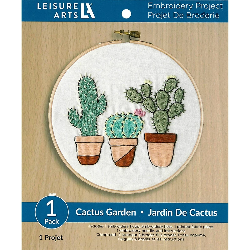 Leisure Arts® 6" Cactus Garden Embroidery Kit