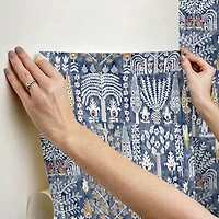 RoomMates Blue Persian Ikat Peel & Stick Wallpaper