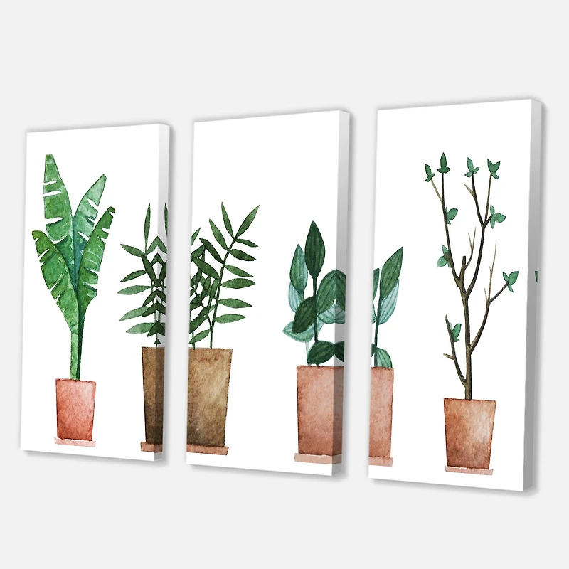 Designart - Duo of Potted Flowers House Plants