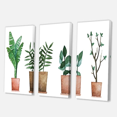 Designart - Duo of Potted Flowers House Plants