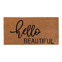 Hello Honey® Black & Brown Hello Beautiful Natural Coir Doormat