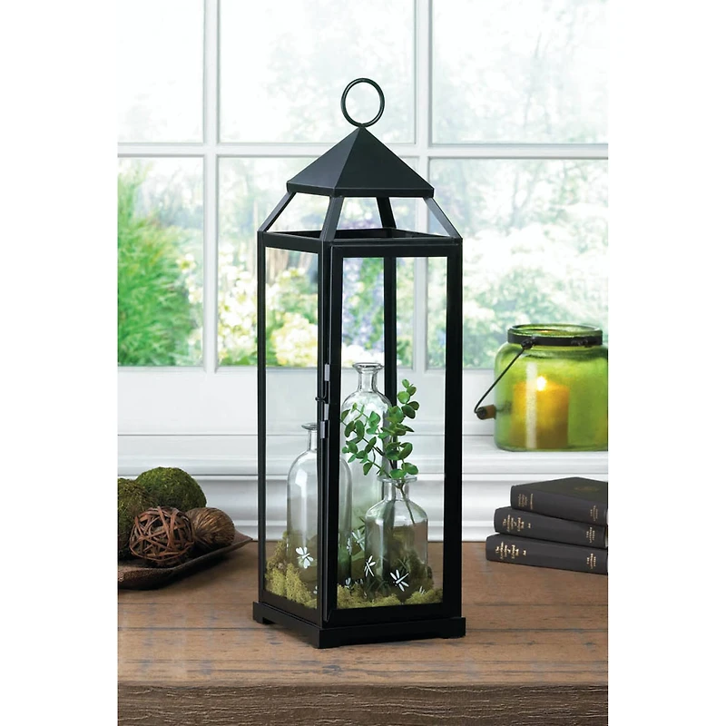 25'' Black Contemporary Lantern