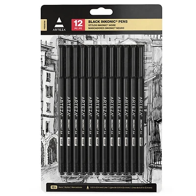 Arteza® Inkonic® 0.4mm Black Fineliner Pens, 12ct.