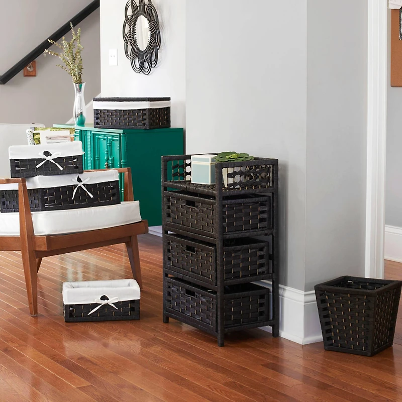 Household Essentials 7" Woven Basket with Lid