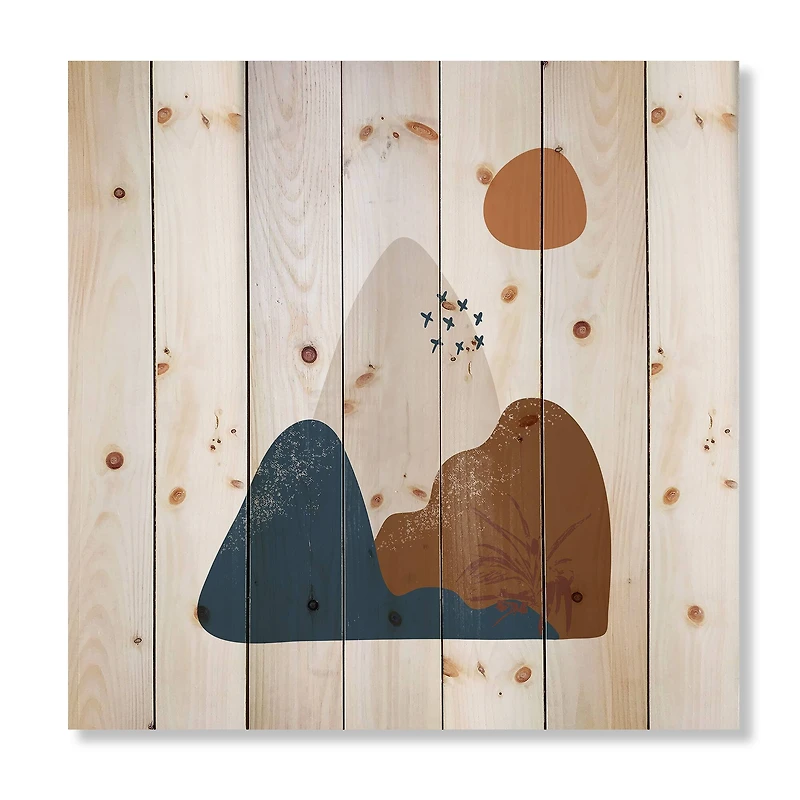 Designart - Abstract Flowers On Minimal Shapes VI