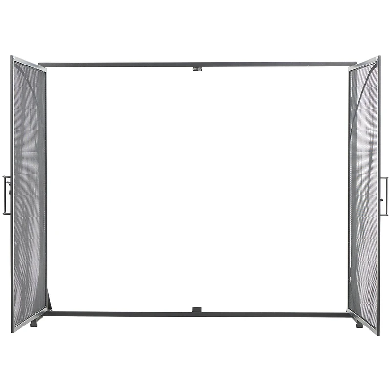39" Black Metal Minimalistic Single Panel Fireplace Screen
