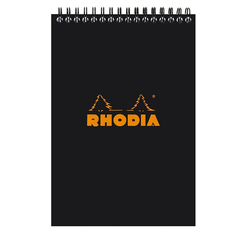 Rhodia® Black Ruled Wire-Bound Pad, 6" x 8.25"