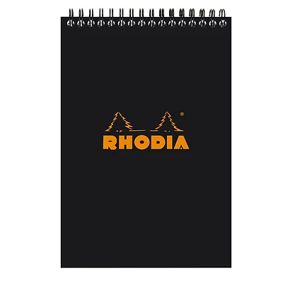 Rhodia® Black Ruled Wire-Bound Pad, 6" x 8.25"