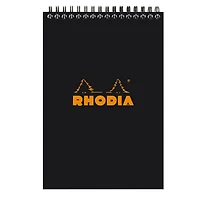 Rhodia® Black Ruled Wire-Bound Pad, 6" x 8.25"