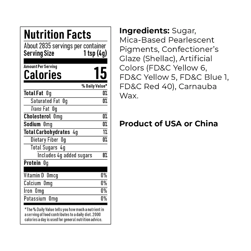 AC Food Crafting 15 Mesh Bulk Pearlized Sanding Sugar Sprinkles, 50lb.