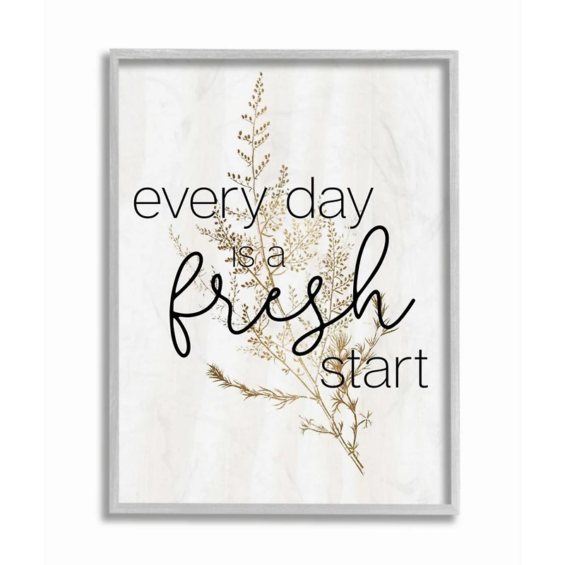 Stupell Industries Nature Everyday Fresh Start Print with Gray Frame Wall Accent