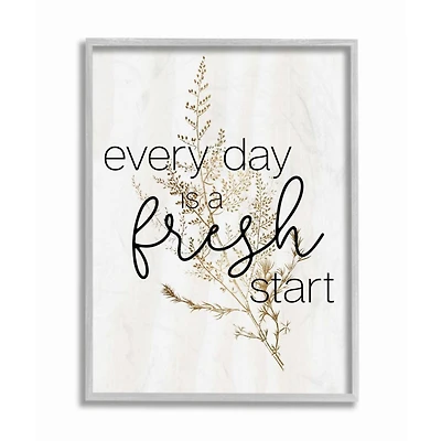 Stupell Industries Nature Everyday Fresh Start Print with Gray Frame Wall Accent