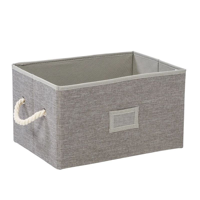 Honey Can Do Heather Gray Large Fabric Storage Bins with Handles, 3ct.