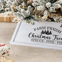 Glitzhome® 32" White Trapezoid Farm Fresh Christmas Tree Collar