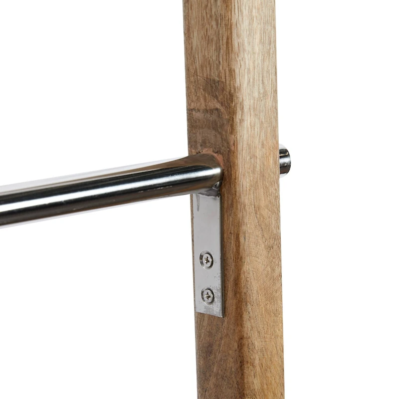 59" Brown Stainless Steel Contemporary Ladder