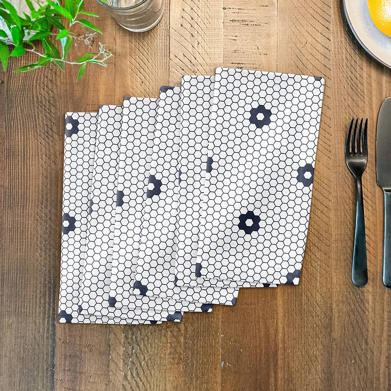 Floral Tile Pattern 10" x 10"  Cotton Twill Napkin