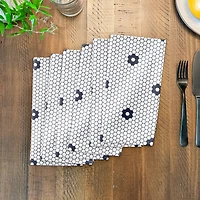 Floral Tile Pattern 10" x 10"  Cotton Twill Napkin