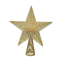 9.5" Gold Glitter Star Lighted Projection Tree Topper by Ashland®