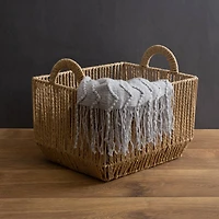 Simplify Vertical Weave Storage Basket with Round Handles