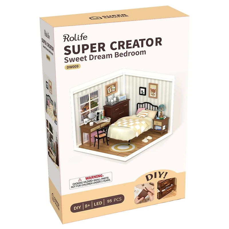 Rolife® Super Creator Sweet Dream Bedroom DIY Miniature Kit