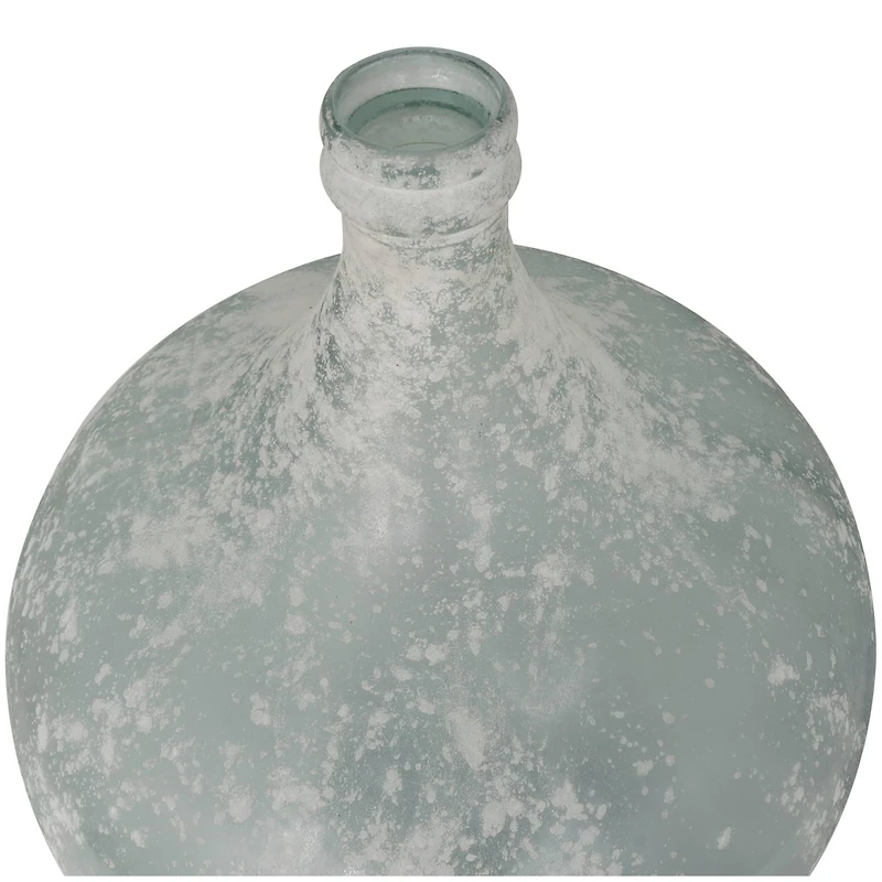 22" Frosted Clear Spanish Bottle Recycled Glass Vase