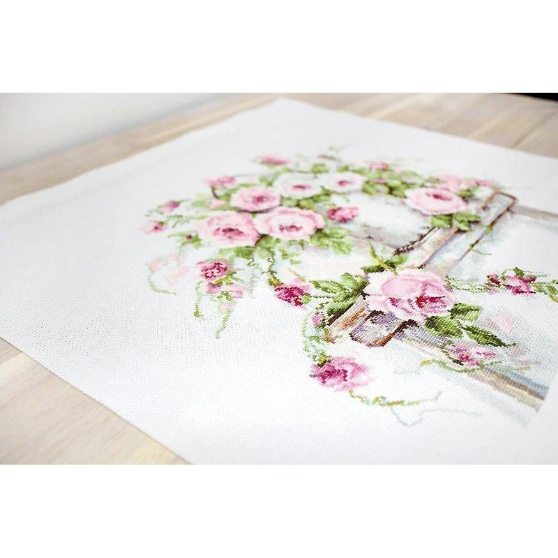 Luca-s Roses On A Stool Counted Cross Stitch Kit