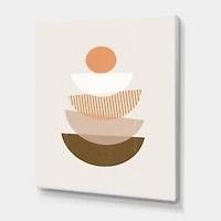 Designart - Abstract Sun & Moon Geometrics In Terracotta I