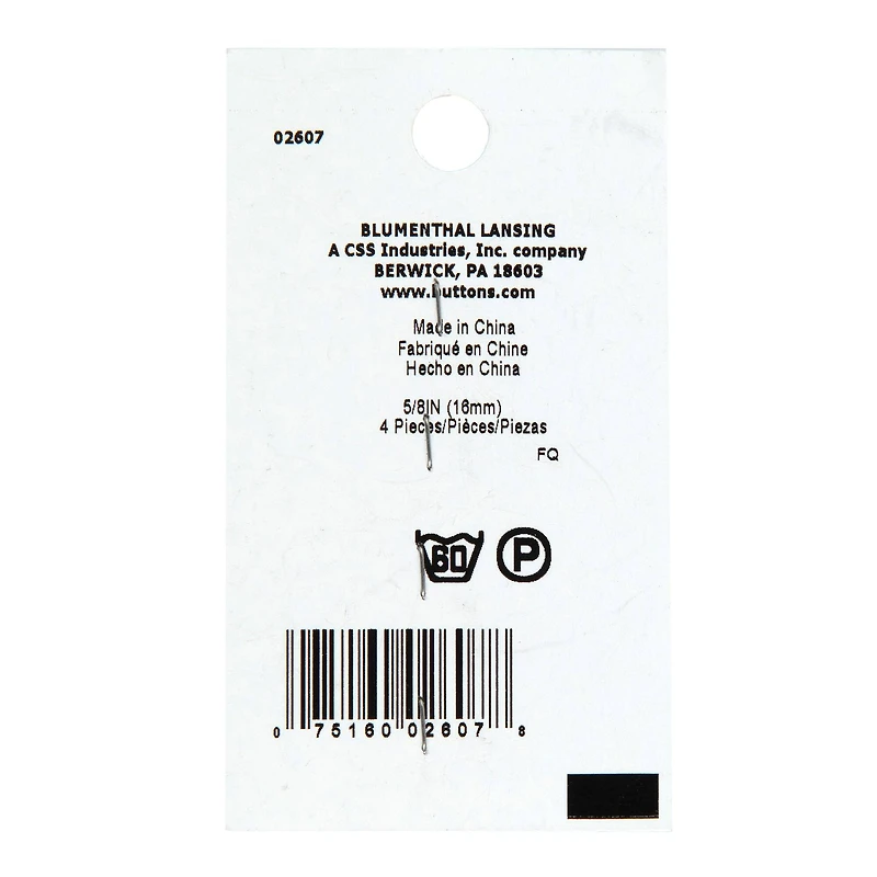 LaMode 5/8" Gold Flat Shank Buttons, 4ct.